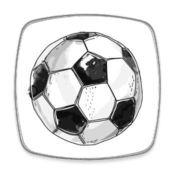 Football Graphic Retro - Square fridge magnet - white - Front