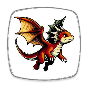 Dragon - Square fridge magnet - white - Front