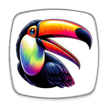 Toucan - Square fridge magnet - white - Front