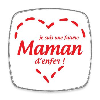 Future Maman d'enfer ! - Magnet carré - blanc - Devant