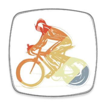 Cyclist Vintage Look - Square fridge magnet - white - Front