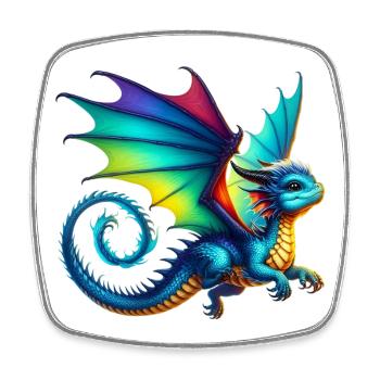 Dragon - Square fridge magnet - white - Front