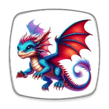 Dragon - Square fridge magnet - white - Front