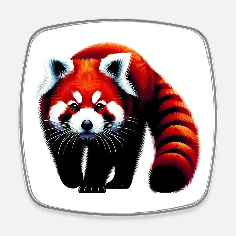 Roter Panda - Viereckiger Kühlschrankmagnet - Weiß
