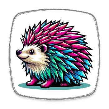 Hedgehog - Square fridge magnet - white - Front