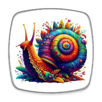 Snail - Square fridge magnet - white - Front
