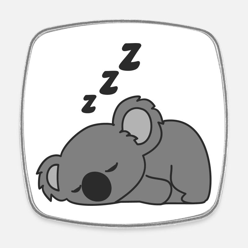 sleepy koala - Square fridge magnet - white