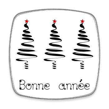 HAPPY NEW YEAR. NEW YEAR'S EVE. BEST WISHES - Square fridge magnet - white - Front