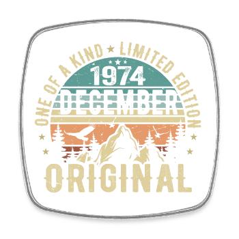 Légendes Anniversaire Décembre 1974 Naissance Cadeau - Magnet carré - blanc - Devant
