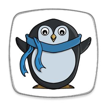Niedlicher Pinguin - Viereckiger Kühlschrankmagnet - Weiß - Vorne
