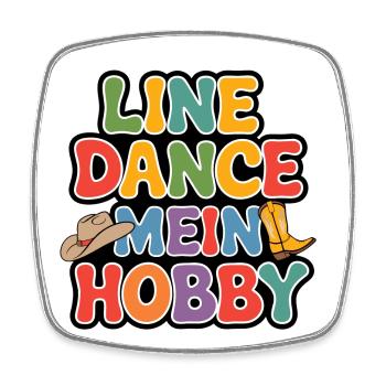 Line Dance mein Hobby - Viereckiger Kühlschrankmagnet - Weiß - Vorne