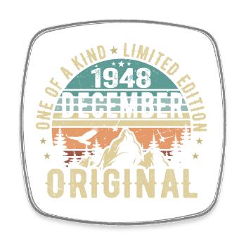 Legends Birthday December 1948 Born Gift - Square fridge magnet - white - Front