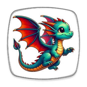 Dragon - Square fridge magnet - white - Front