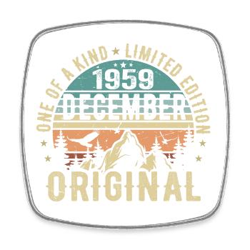 Légendes Anniversaire Décembre 1959 Naissance Cadeau - Magnet carré - blanc - Devant