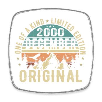 Legends Birthday December 2000 Born Gift - Square fridge magnet - white - Front