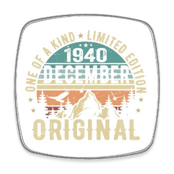 Legenden Geburtstag Dezember 1940 geboren Geschenk - Viereckiger Kühlschrankmagnet - Weiß - Vorne