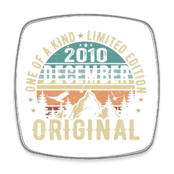 Légendes Anniversaire Décembre 2010 Naissance Cadeau - Magnet carré - blanc - Devant