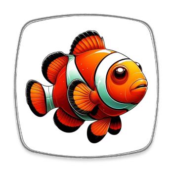 Clownfisch - Viereckiger Kühlschrankmagnet - Weiß - Vorne