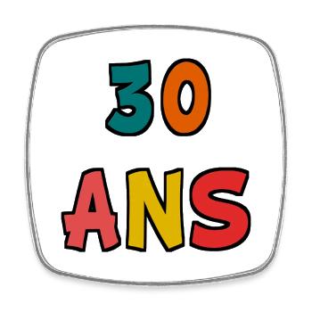 30. 30 YEARS. 30th ANNIVERSARY. 30 YEARS ANNIVERSARY. - Square fridge magnet - white - Front