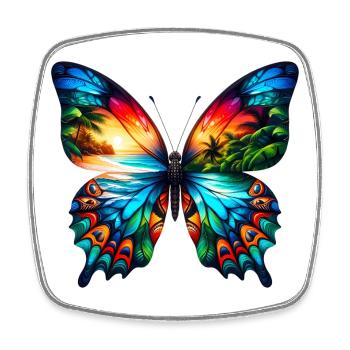Butterfly - Square fridge magnet - white - Front