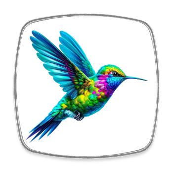 Colibri - Magnet carré - blanc - Devant