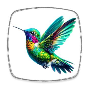 Kolibri - Viereckiger Kühlschrankmagnet - Weiß - Vorne