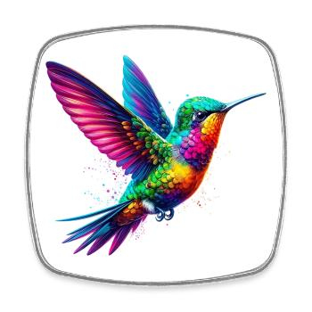 Hummingbird - Square fridge magnet - white - Front
