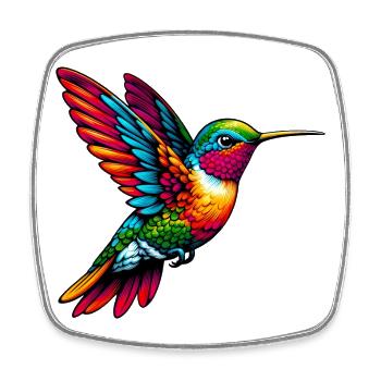 Hummingbird - Square fridge magnet - white - Front