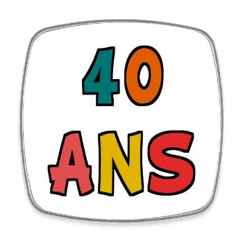 40. 40 JAHRE. 40-JÄHRIGES JUBILÄUM. 40-JÄHRIGES JUBILÄUM. - Viereckiger Kühlschrankmagnet - Weiß - Vorne