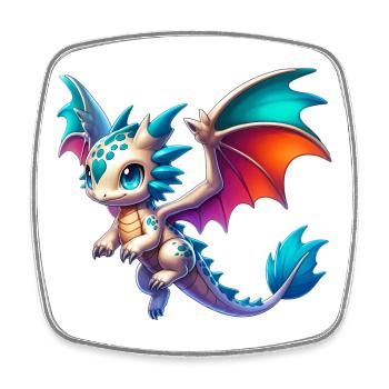 Dragon - Square fridge magnet - white - Front