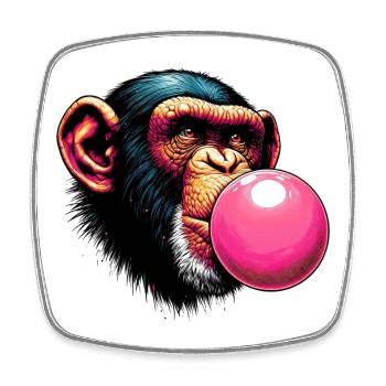 Affe - Viereckiger Kühlschrankmagnet - Weiß - Vorne
