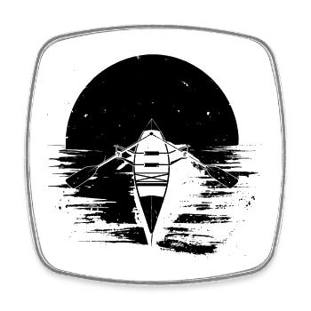 Rowing Boat Drawing - Square fridge magnet - white - Front
