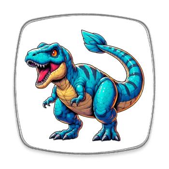 Dinosaurier - Viereckiger Kühlschrankmagnet - Weiß - Vorne