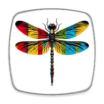 Dragonfly - Square fridge magnet - white - Front