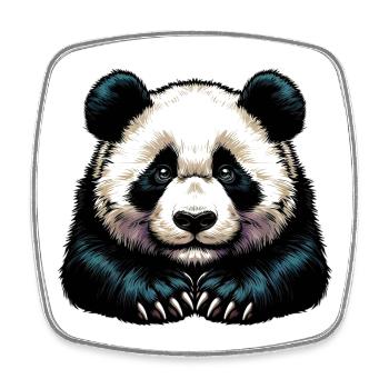 Panda - Viereckiger Kühlschrankmagnet - Weiß - Vorne