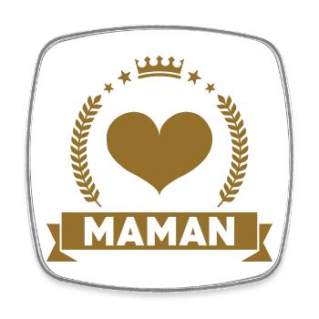Maman d'Amour - Mother's Day - Square fridge magnet - white - Front