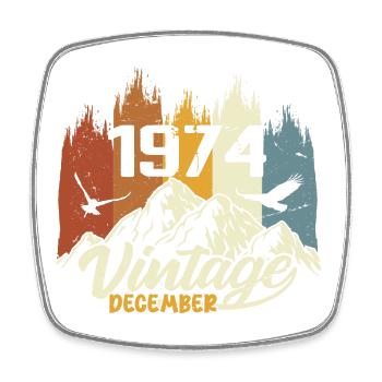 Birthday Gift born in December 1974 - Square fridge magnet - white - Front