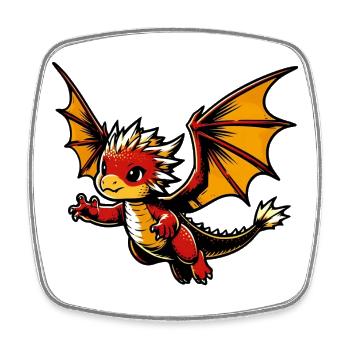 Dragon - Square fridge magnet - white - Front