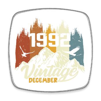 Cadeau d’anniversaire né en décembre 1992 - Magnet carré - blanc - Devant