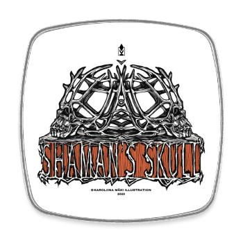 Shaman's Skull Witchy - Square fridge magnet - white - Front