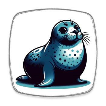 Seal - Square fridge magnet - white - Front