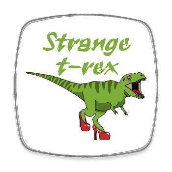 Strange Tyrannosaurus Rex - Square fridge magnet - white - Front