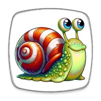 Snail - Square fridge magnet - white - Front