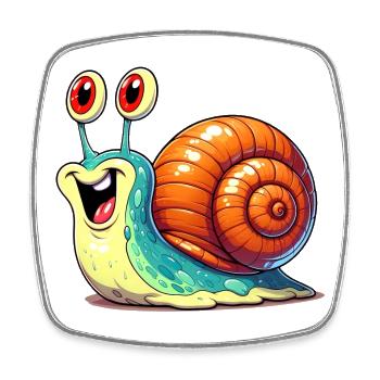Snail - Square fridge magnet - white - Front