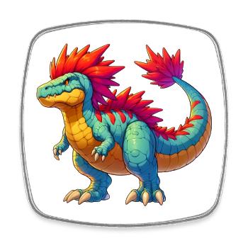Dinosaur - Square fridge magnet - white - Front