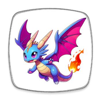 Dragon - Square fridge magnet - white - Front