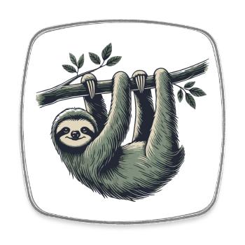 Sloth - Square fridge magnet - white - Front