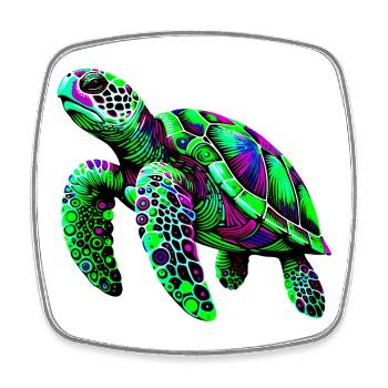 Turtle - Square fridge magnet - white - Front