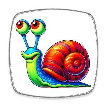 Schnecke - Viereckiger Kühlschrankmagnet - Weiß - Vorne