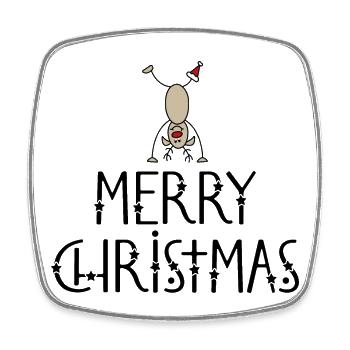 Funny Christmas - Square fridge magnet - white - Front